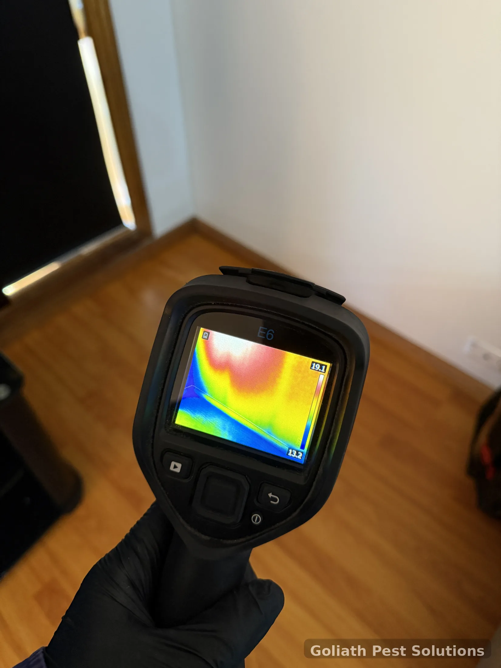 Thermal camera reading during a property inspection