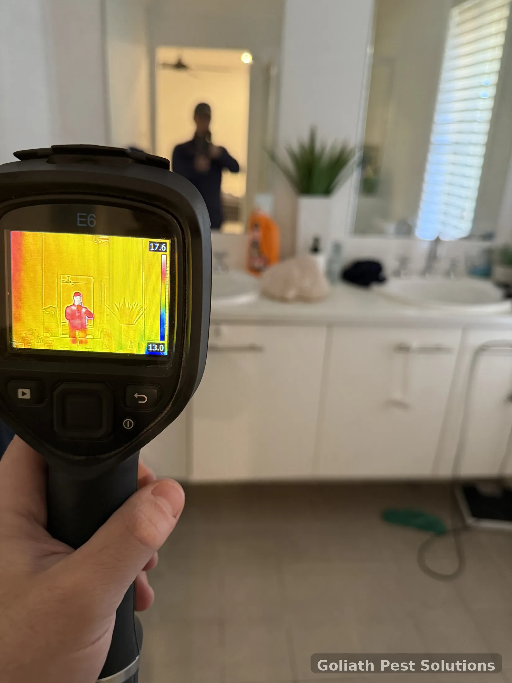 Thermal imaging used during a detailed termite inspection