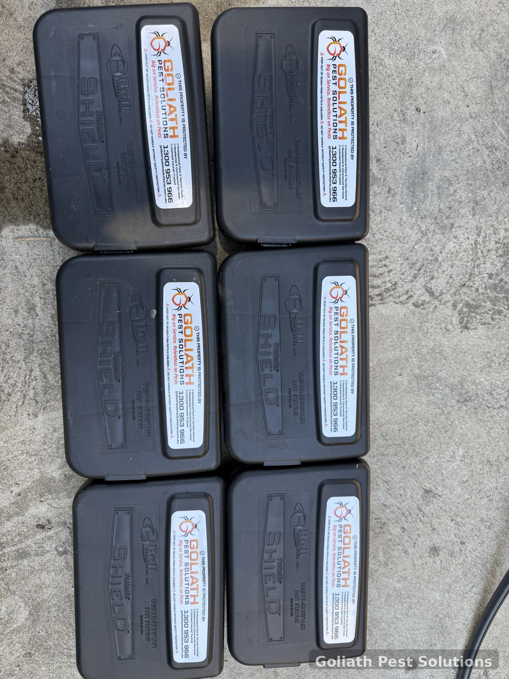 Termite management equipment and labelled service cases