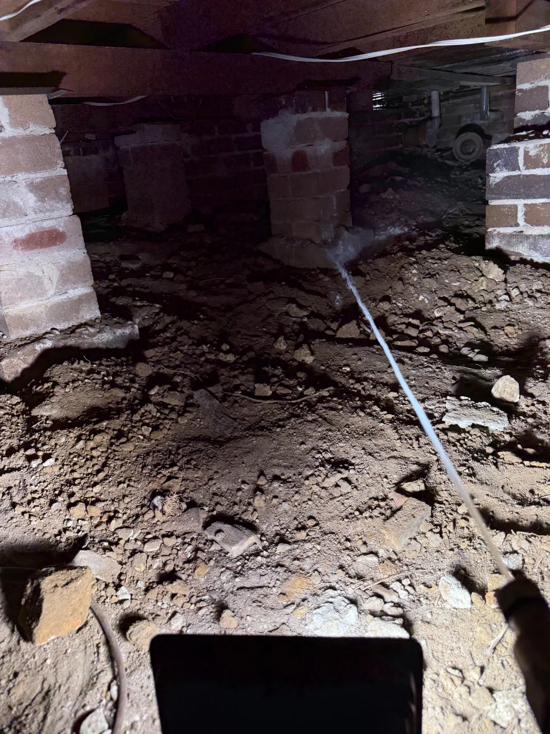 Subfloor soil treatment beneath Epping home with brick piers and timber joists